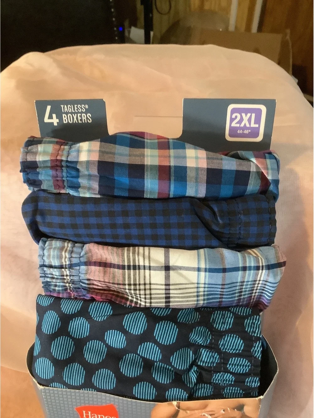 Hanes Premium Stretch Tagless Cotton Stretch Boxers - Multipack of 4